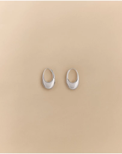 Trenery - Etty Teardrop Hoops in Silver