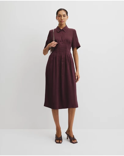 Country Road - Tuck Detail Shirt Dress