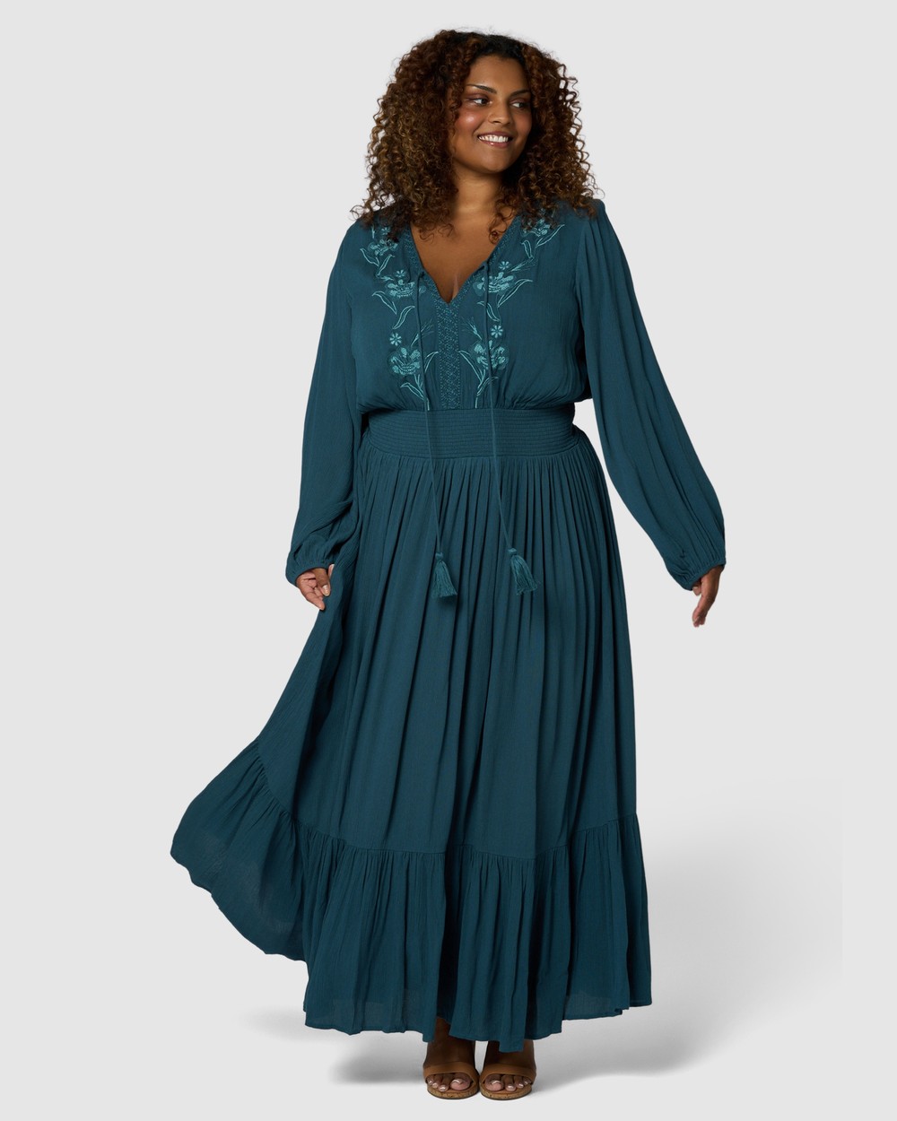 white short sleeve flowy dress Cabana Life - Embroidered Tiered - F20