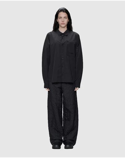 RAINS - Unisex Light Woven Long Sleeve Shirt Black
