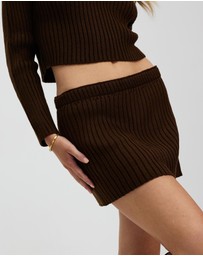 Style Addict - Chunky Knit Mini Skirt