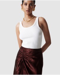 & Other Stories - Drawstring Satin Midi Skirt