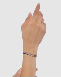 Elli Jewelry - Bracelet Set Women Circle Infinity Steel Blue and Marine Blue 925 Sterling Silver Gold Plated