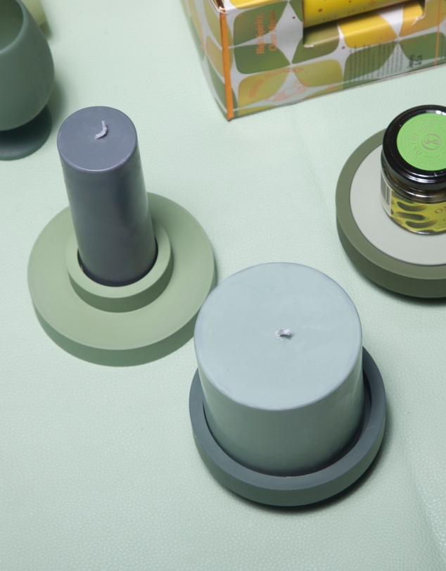 porter green - flipp lrg silicone unbreakable candle holder set