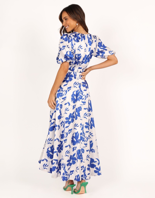 Petal & Pup - Aminah Puff Sleeve Dress - Blue Floral