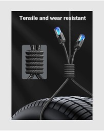 Ugreen - UGREEN 2m Cat8 LAN CableNetwork Cable Black