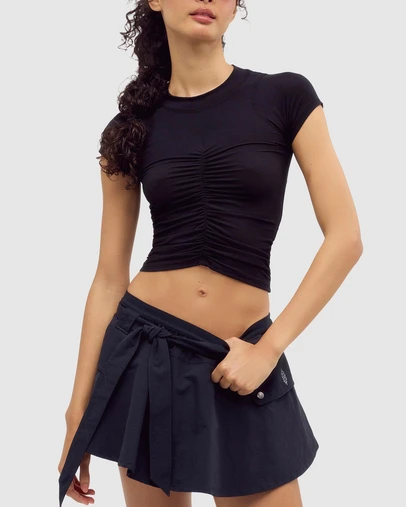 FP Movement by Free People - Tempo Ruched Short Sleeve Tee
