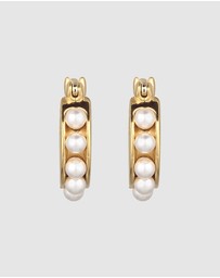 Elli Jewelry - Earrings Hoops Pearl Bridal 925 Sterling Silver Gold-Plated