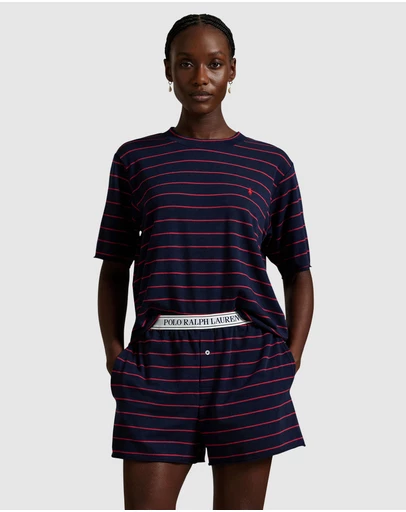 Polo Ralph Lauren - Club Terry Striped Cotton Tee & Boxer Short Pyjama Set