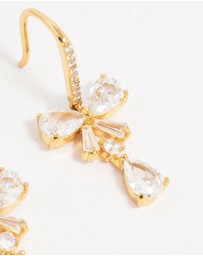 Lovisa - Gold Plated Cubic Zirconia Bow Teardrop Earrings