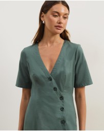 Atmos&Here - Alice Asymmetric Wrap Midi Dress