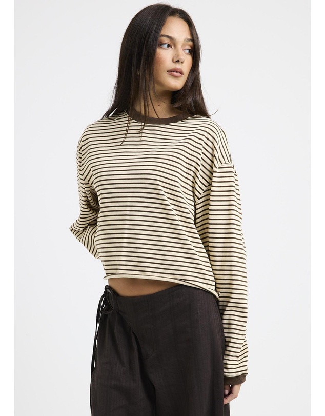 Subtitled - Long Sleeve Stripe Top