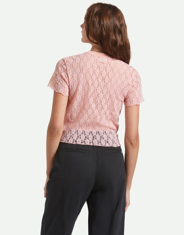 Brixton - Sheer Slim Lace Short Sleeve Top