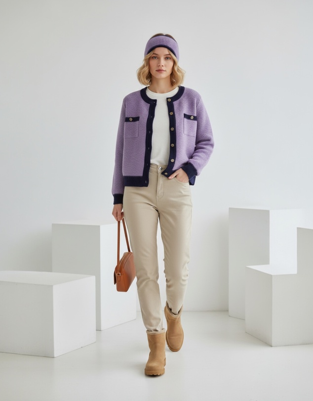 Mossée - Sybil Colour Block Knit Cardigan