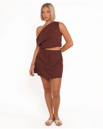 Petal & Pup - Shaw Mini Skort - Chocolate Brown