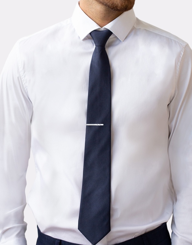 Kuzzoi - ICONIC EXCLUSIVE - Grooved Tie Pin in 925 Silver
