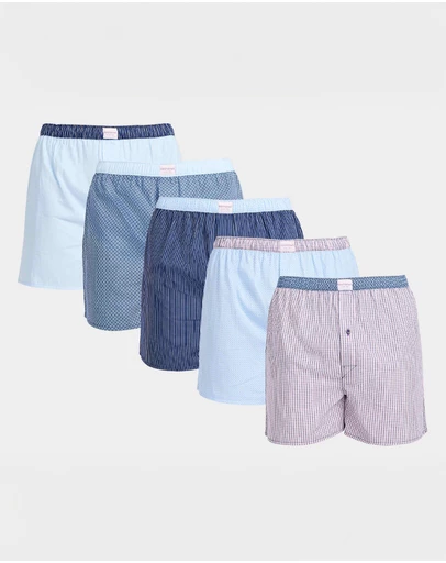 Mitch Dowd - Mitchdowd Geo Contrast Cotton Boxer Shorts 5 Pack