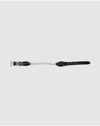 Mog & Bone - Rope & Leather Dog Collar- Grey