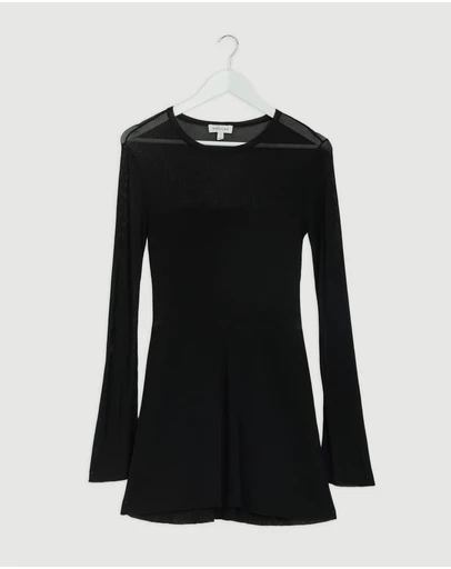 Revibe - Repaired Shona Joy Rohe LS Mini Dress - AU 8