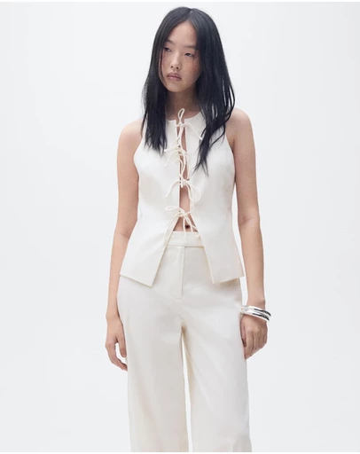 M.N.G - Ana Linen-Blend Top