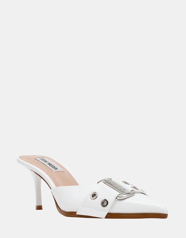 Steve Madden - Hiatus White Crinkle Patent Heels