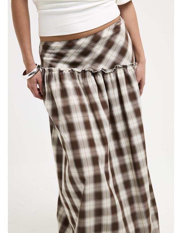 Subtitled - Dakota Gingham Yoke Maxi Skirt