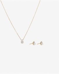 Michael Hill - 0.64 Carat TW Laboratory-Grown Diamond Pear Pendant and Earrings Box Set in 10kt Yellow Gold