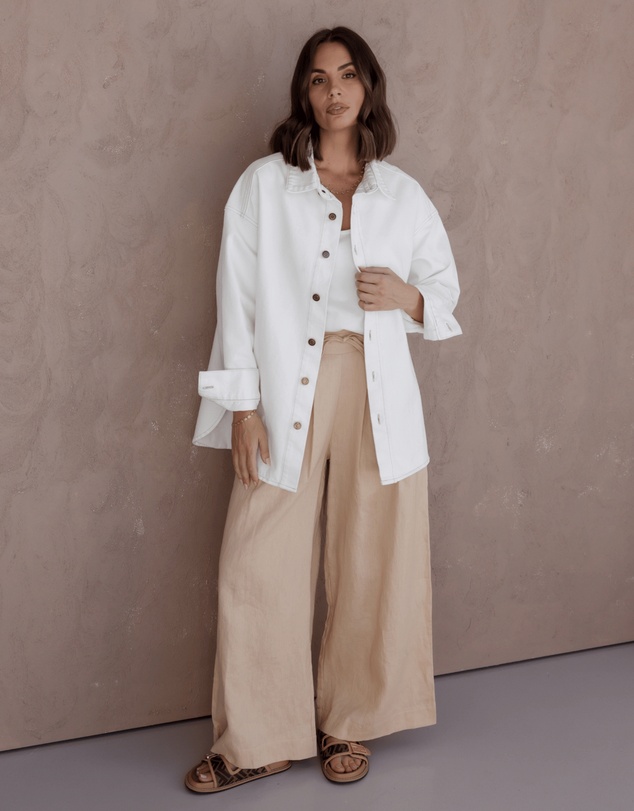 ALEXANDRA - Basen Shacket White Denim