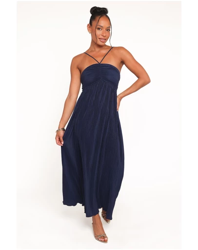 Petal & Pup - Polly Halterneck Maxi Dress - Navy