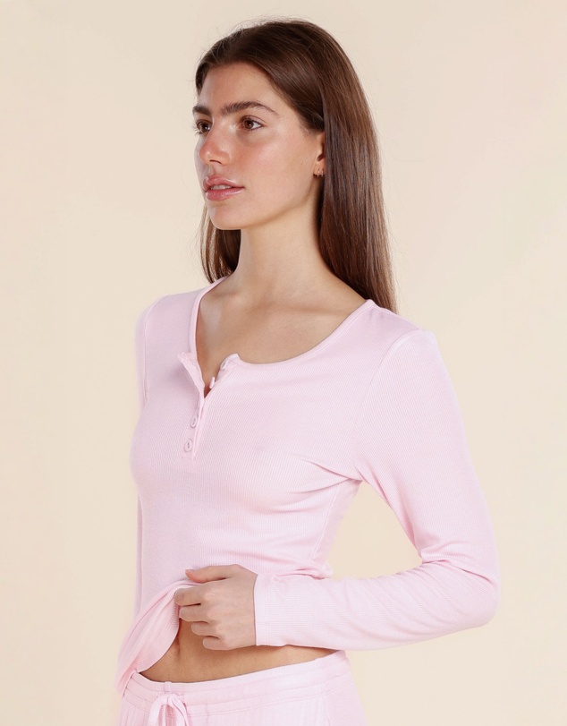 Gingerlilly - Lille Ribbed Long Sleeve Henley Top