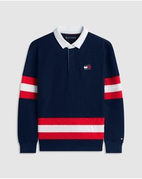 Tommy Hilfiger - Boys Back Graphic Long Sleeve Polo Shirt - Teens