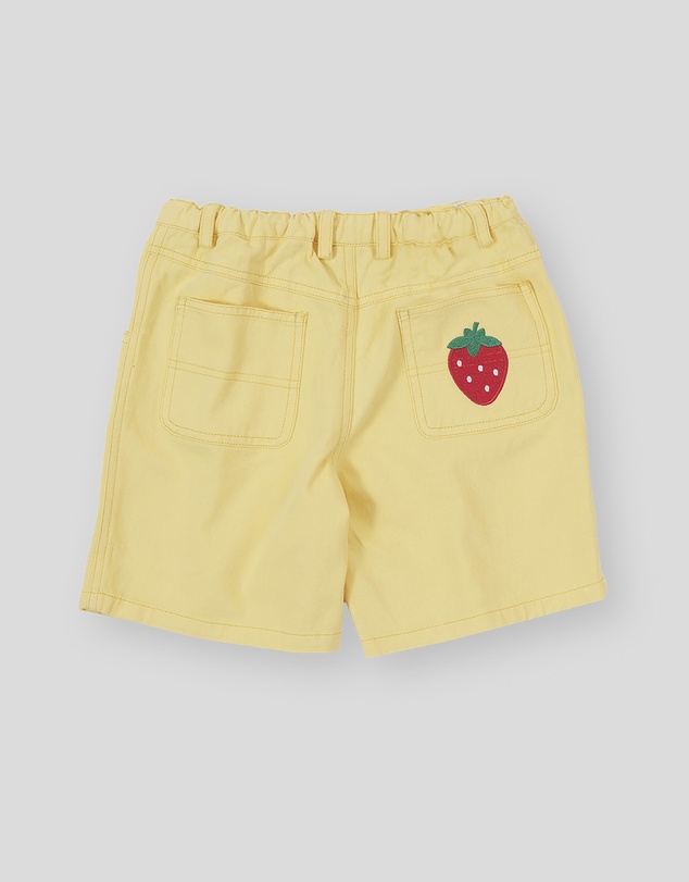 Goldie + Ace - Wide Leg Strawberry Denim Shorts - Babies-Kids