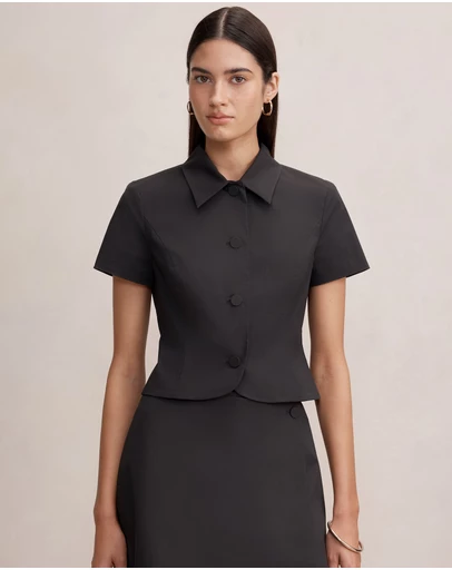Forever New - Bonnie Crop Button Top