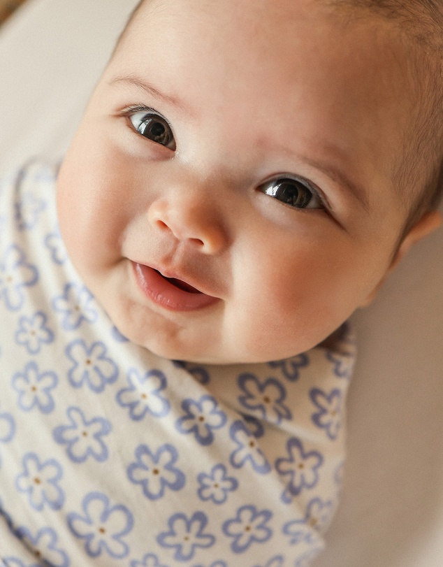 Kynd Baby - Large Stretchy Swaddle in Hibiscus Blue
