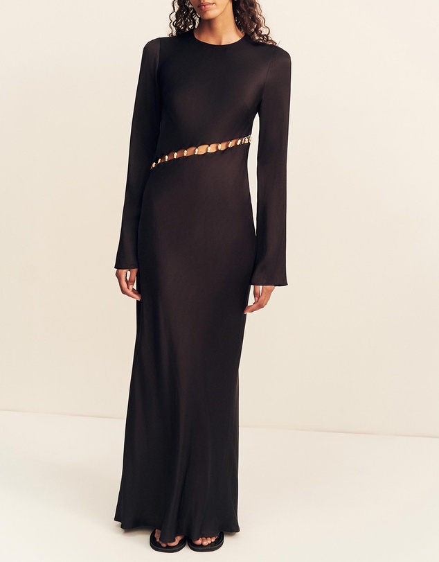 Shona Joy - Winslow Long Sleeve Asymmetric Maxi Dress