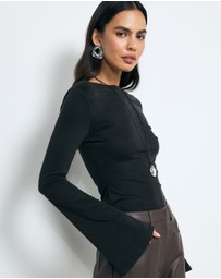 AERE - Marina Cupro Flared Sleeve Top