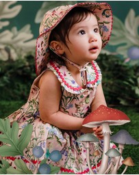 Fleur Harris - 'Enchanted Garden' Summer Baby Hat in Sugar Pink
