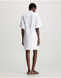 Calvin Klein - Relaxed Linen Blend Shirt Dress