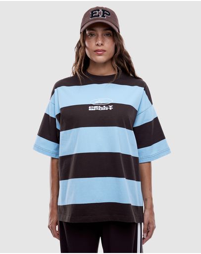 Cloud Blue & Cocoa Stripe