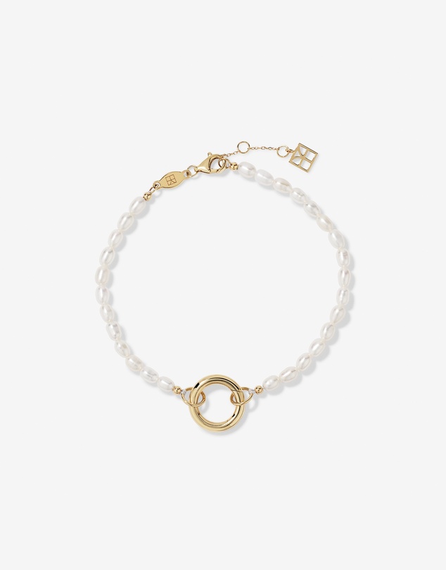 Michael Hill - 3-3.5mm Cultured Freshwater Pearl Open Chain Bracelet in 10kt Yellow Gold