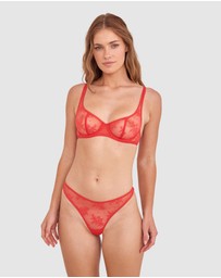 Bras N Things - Vera Unlined Demi Bra - Light Red