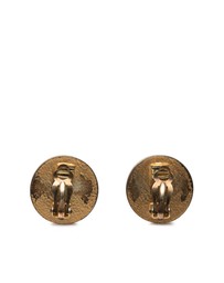 Pre-Loved by Azura Reborn - Pre-Loved CC Gold Plated and Enamel Round Button Clip On Earrings