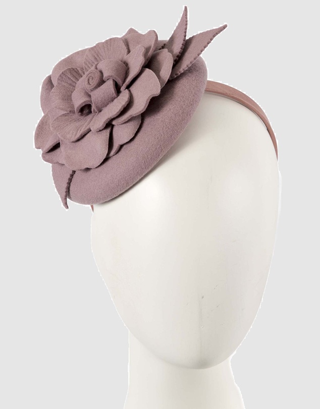 Max Alexander - Felt Dusty Pink Winter Pillbox Fascinator