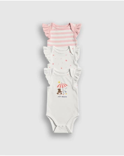 GAP - 3-Pack SL Ruffle Jersey Bodysuit - Babies