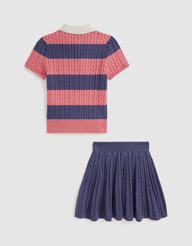 Polo Ralph Lauren - Cable Cotton Polo Sweater & Skirt Set - Kids