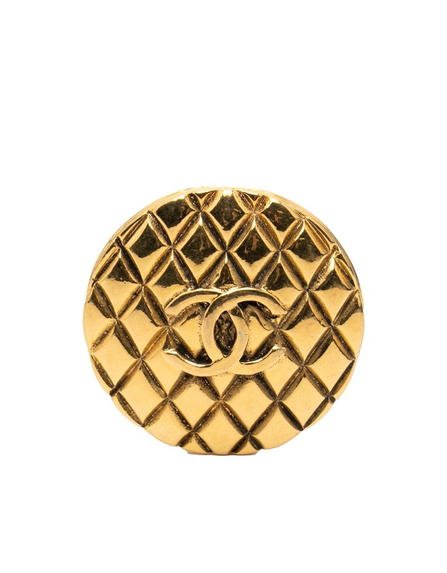Pre-Loved by Azura Reborn - Pre-Loved CC Gold Plated Quilted Round Brooch