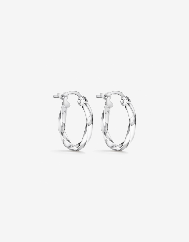Michael Hill - Square Twist Hoop Earrings in 10kt White Gold