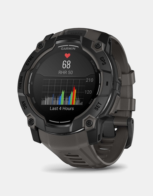 Garmin - Instinct 3 50mm AMOLED Black Bezel with Charcoal Band