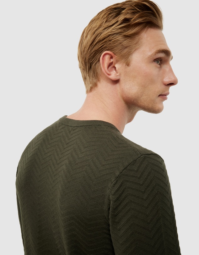 Politix - Lightweight Zig Zag Crew Neck Knit