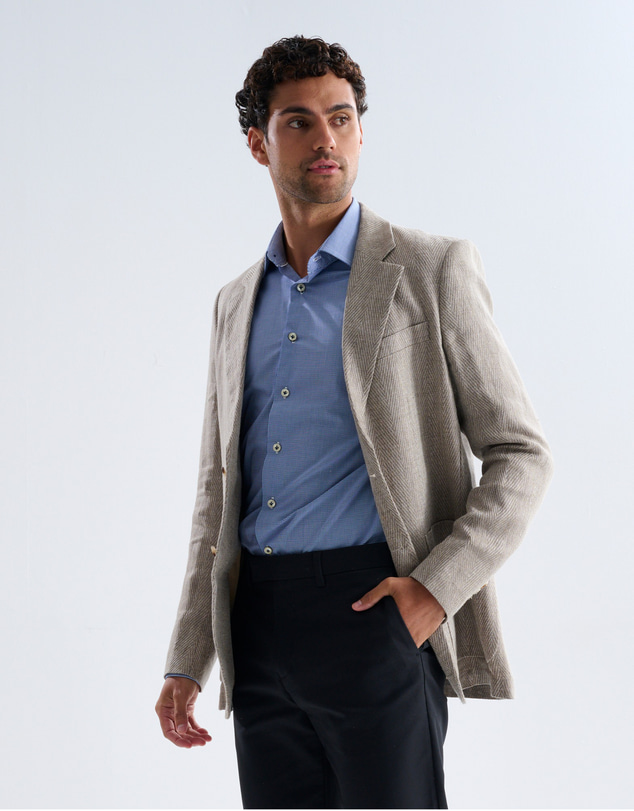 3 Wise Men - 3 Wise Men Winston Tan Linen Blazer